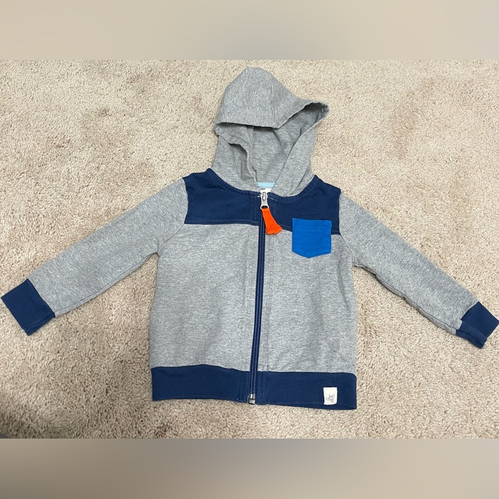 Baby boy grey and blue sweater